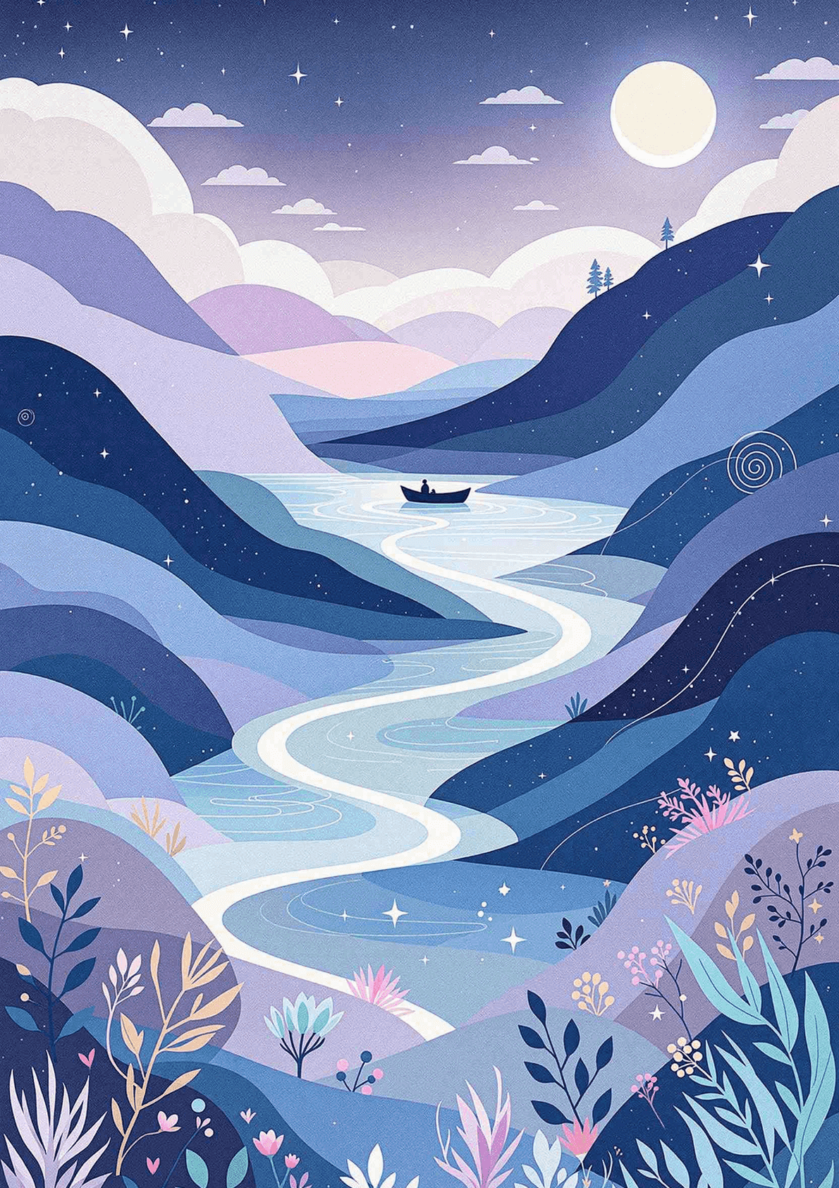 Twilights Serene Voyage - Wall Art Print