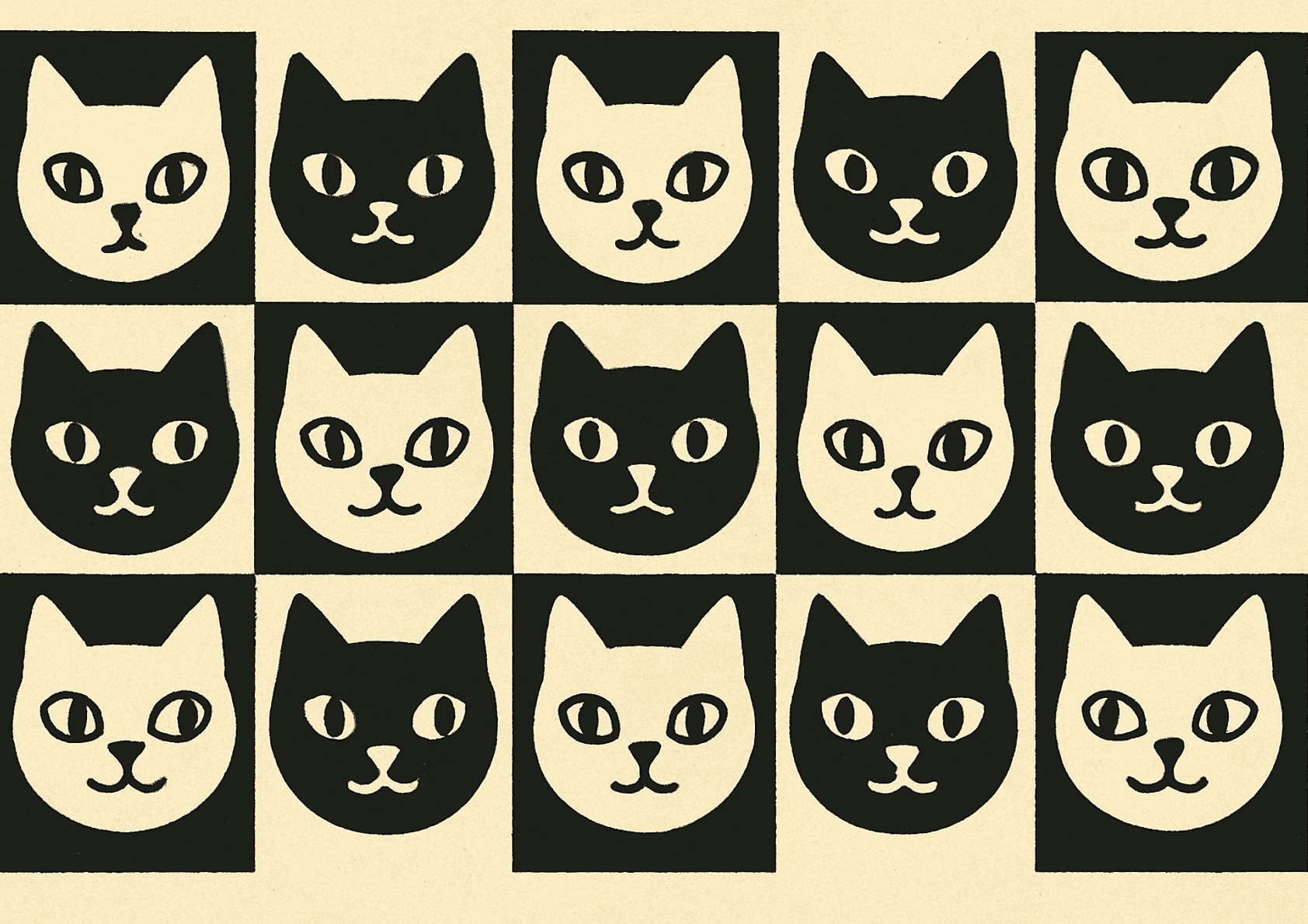 Feline Faces in Monochrome - Wall Art Print