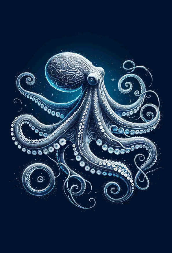 Cosmic Serenity: The Starry Octopus - Wall Art Print