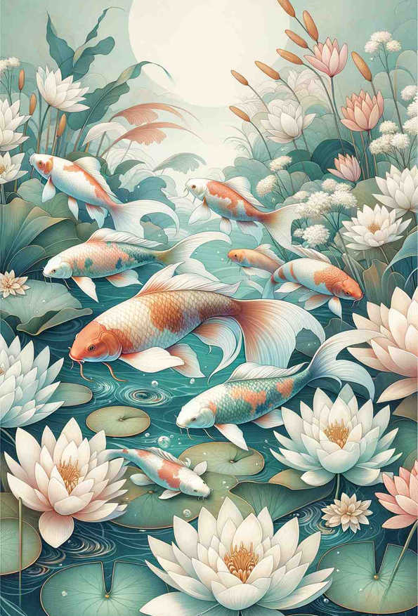 Tranquil Koi Symphony - Wall Art Print