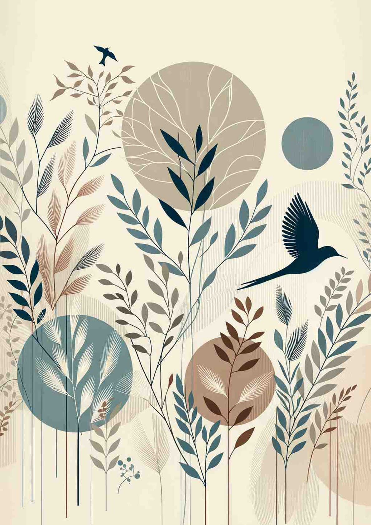 Tranquil Botanic Symphony - Wall Art Print