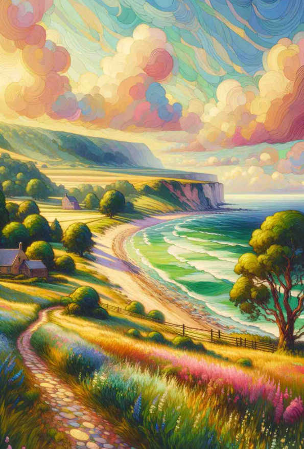 Impressionist Seaside Harmony - Wall Art Print