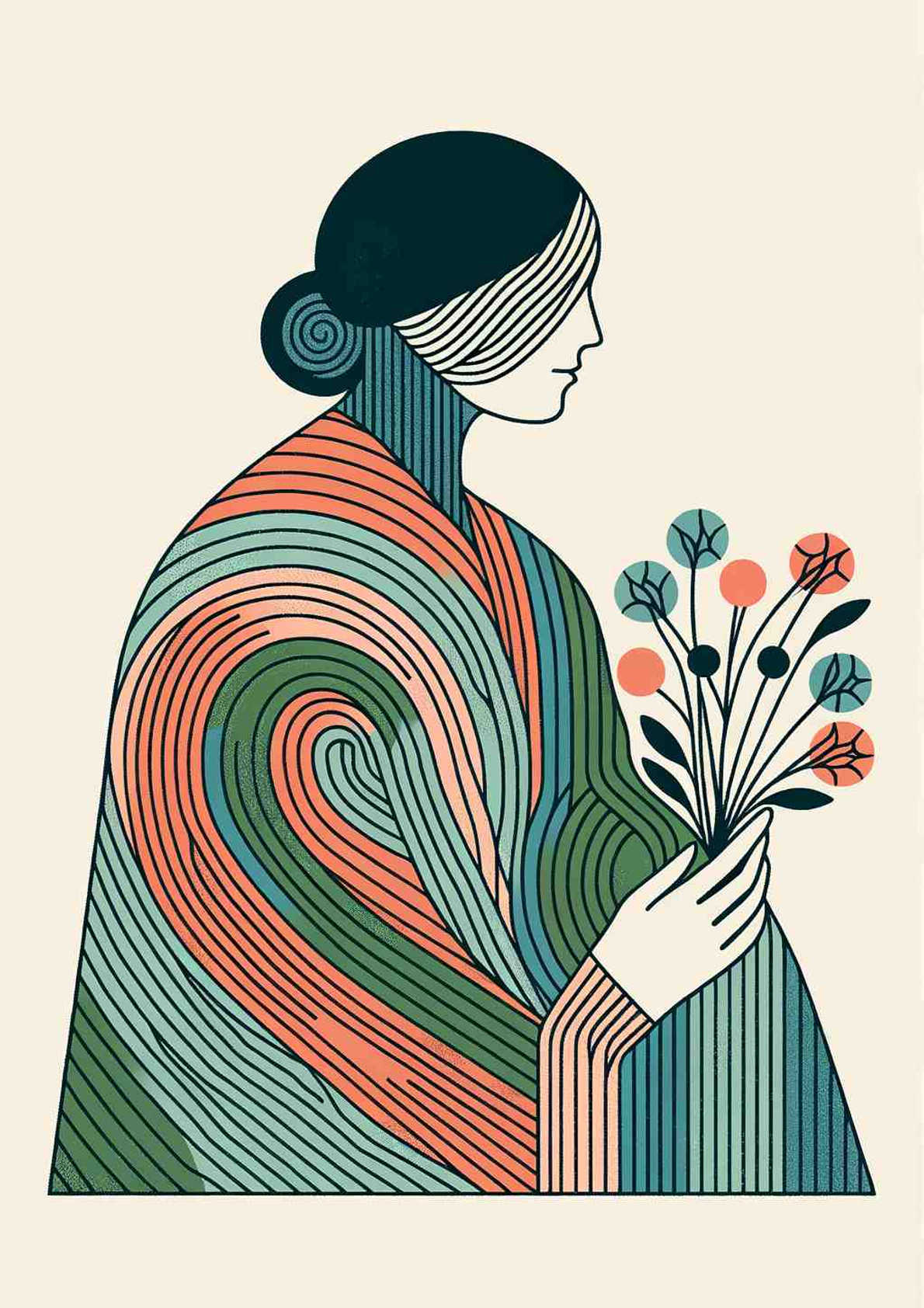 Striped Cloak Serenity - Wall Art Print