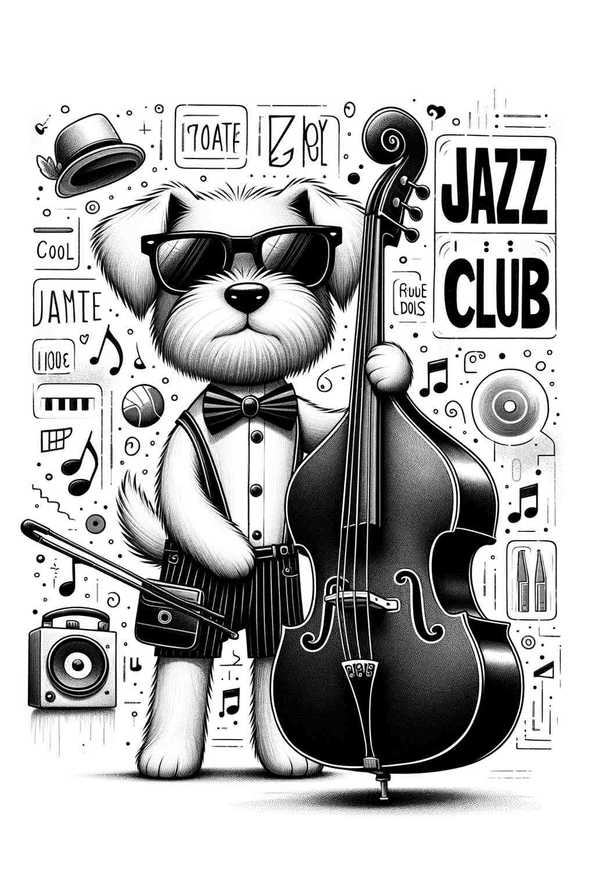 Cool Canine Jazz - Wall Art Print