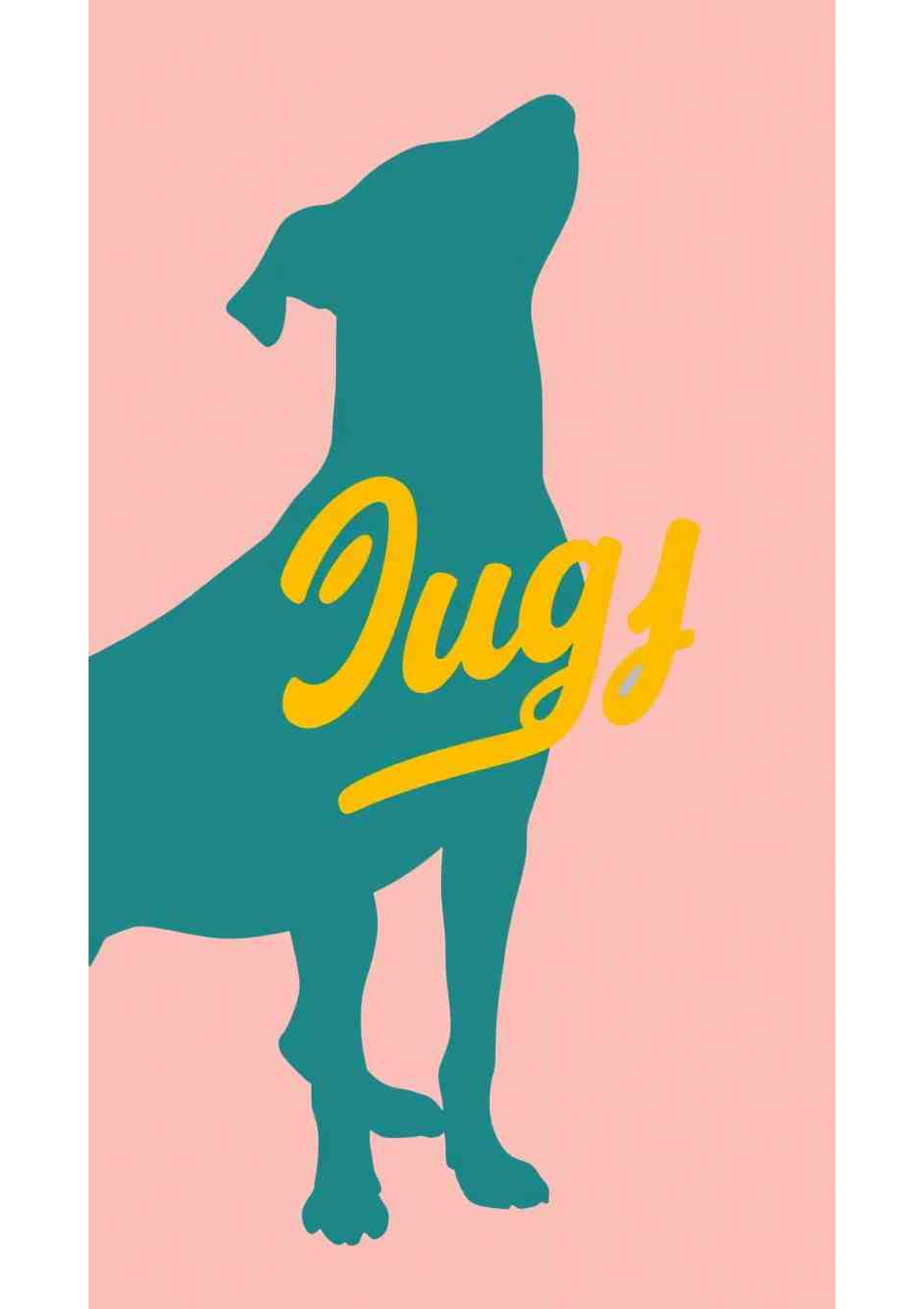 Woof in Teal and Mustard - Wall Art Print