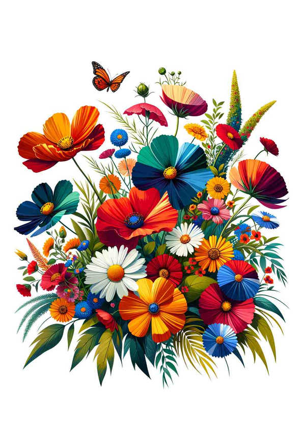 Dancing Wildflowers Symphony - Wall Art Print