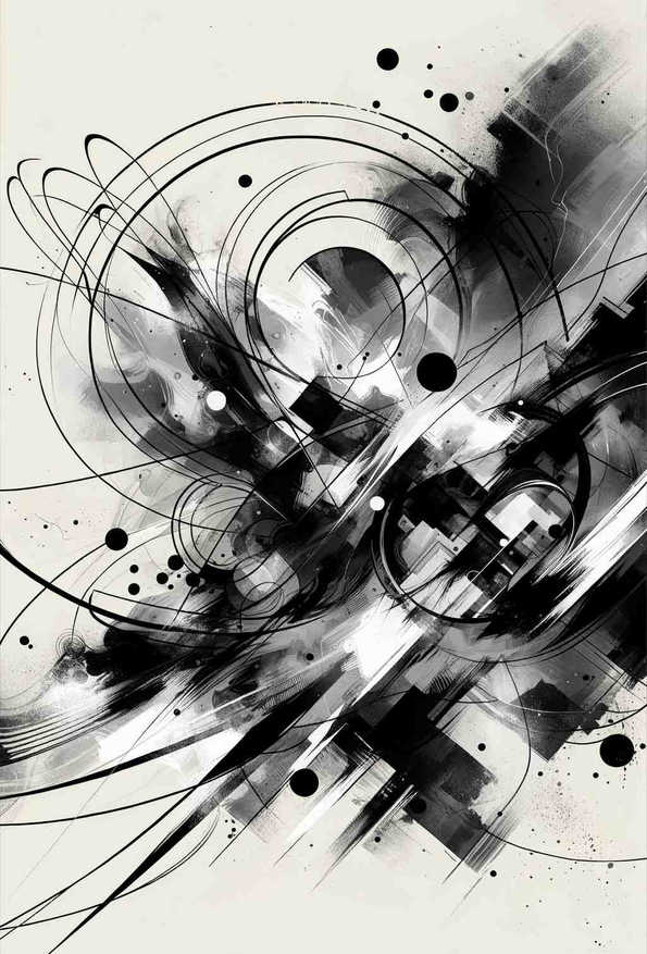 Tetradic Flow: Ink Expressionism - Wall Art Print