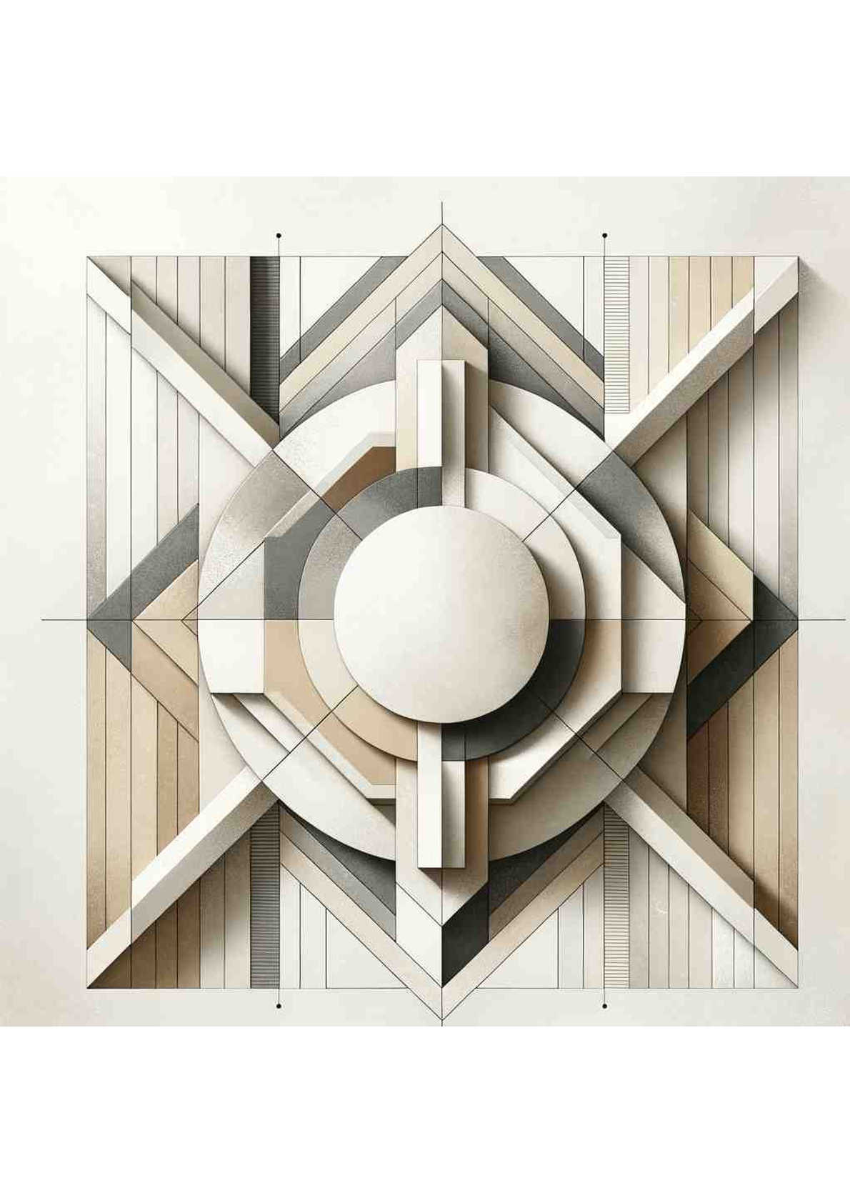 Geometric Minimalism: A Study in Neutral Elegance - Wall Art Print