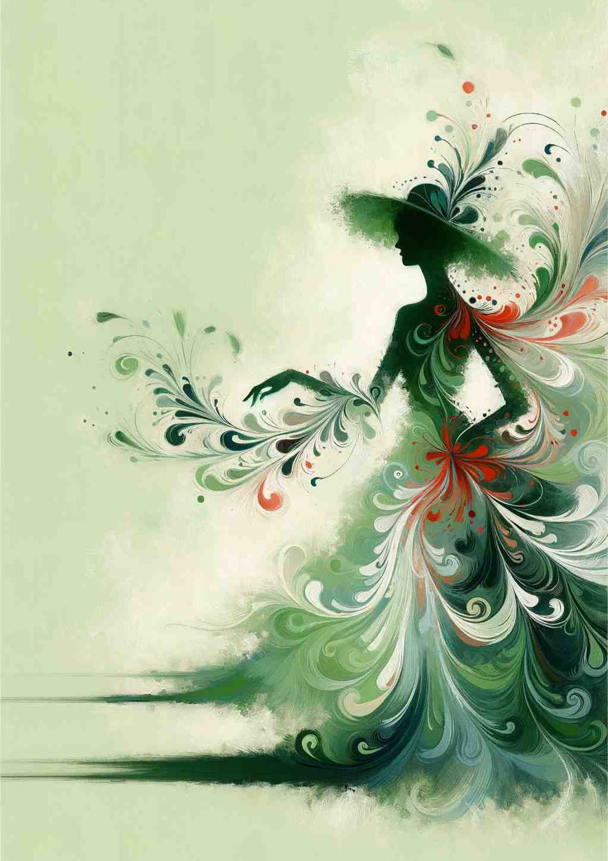 Whimsical Foliage Silhouette - Wall Art Print