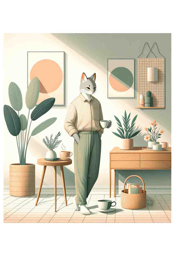 Chic Cats Tranquil Morning - Wall Art Print