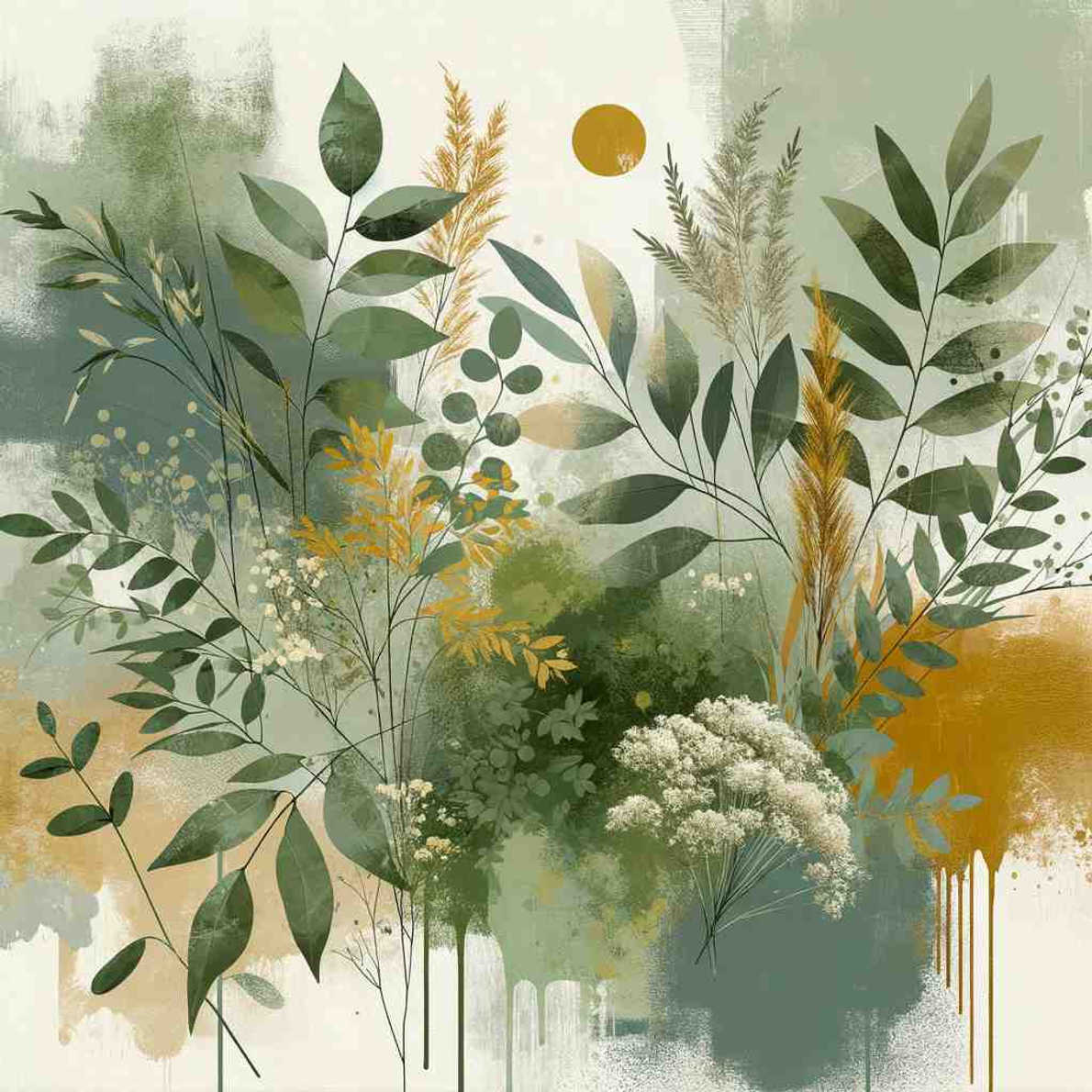 Serene Botanicals: Modern Minimalism in Nature - Wall Art Print