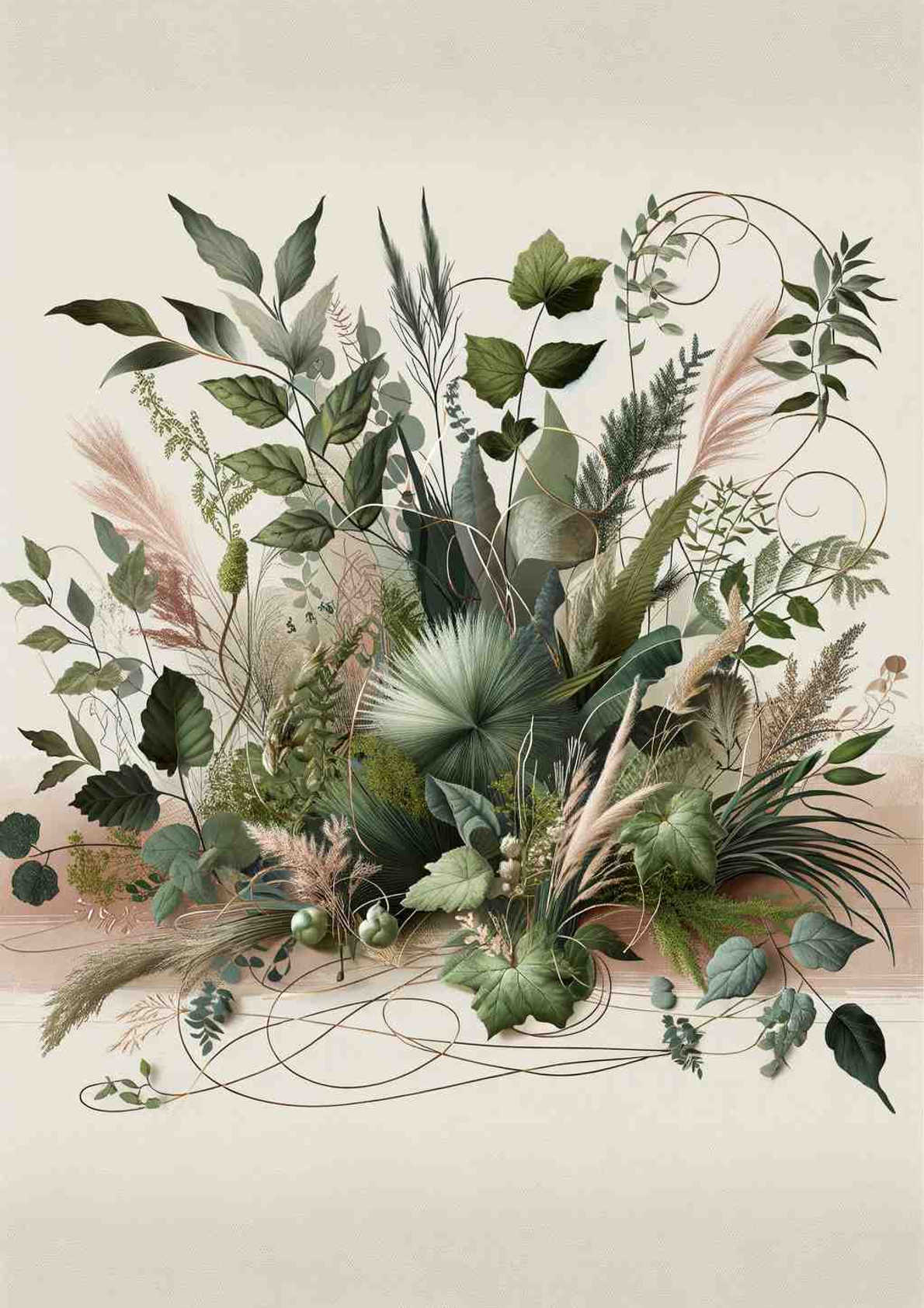 Elegant Botanical Harmony - Wall Art Print