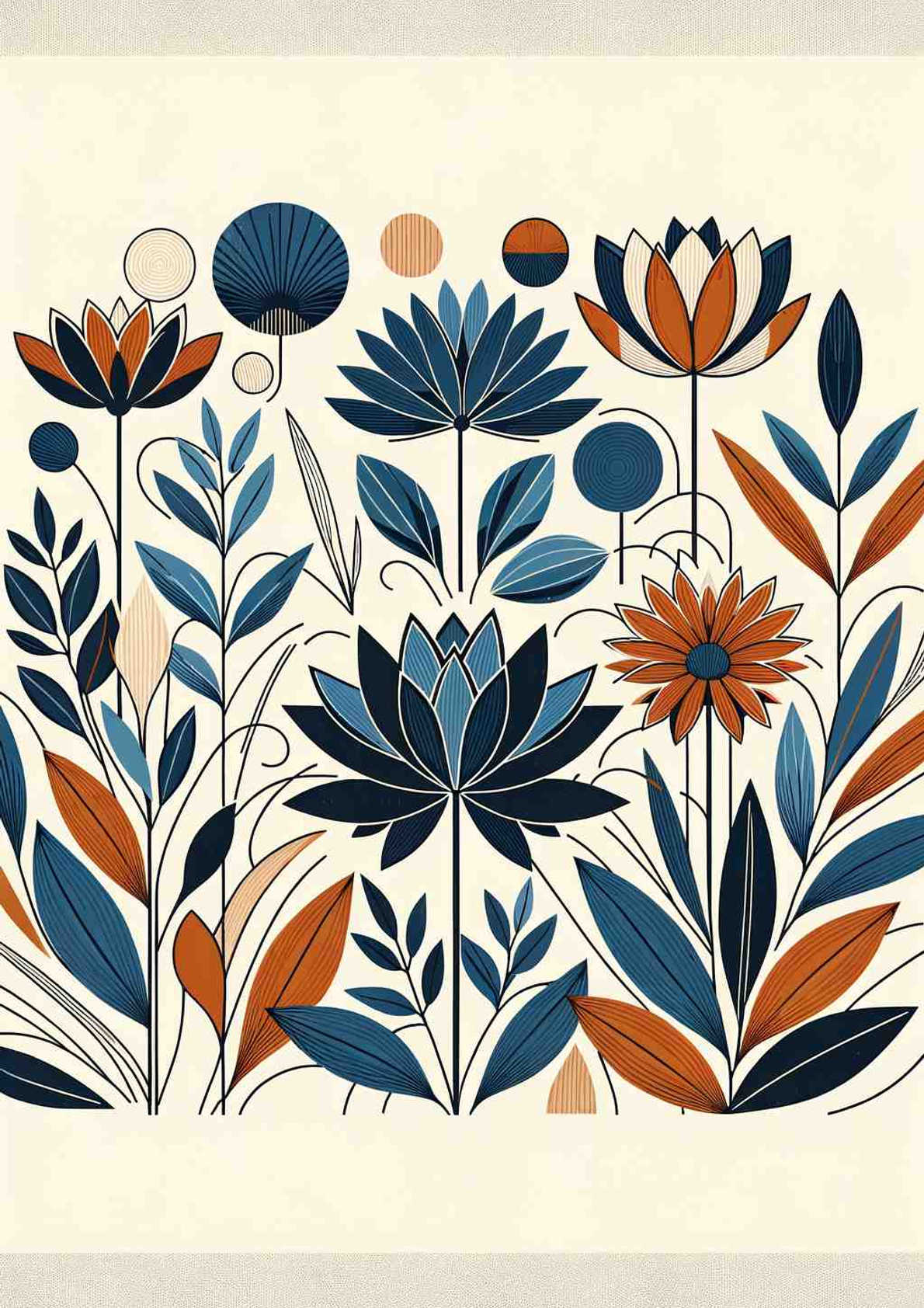 Minimalist Botanical Harmony - Wall Art Print