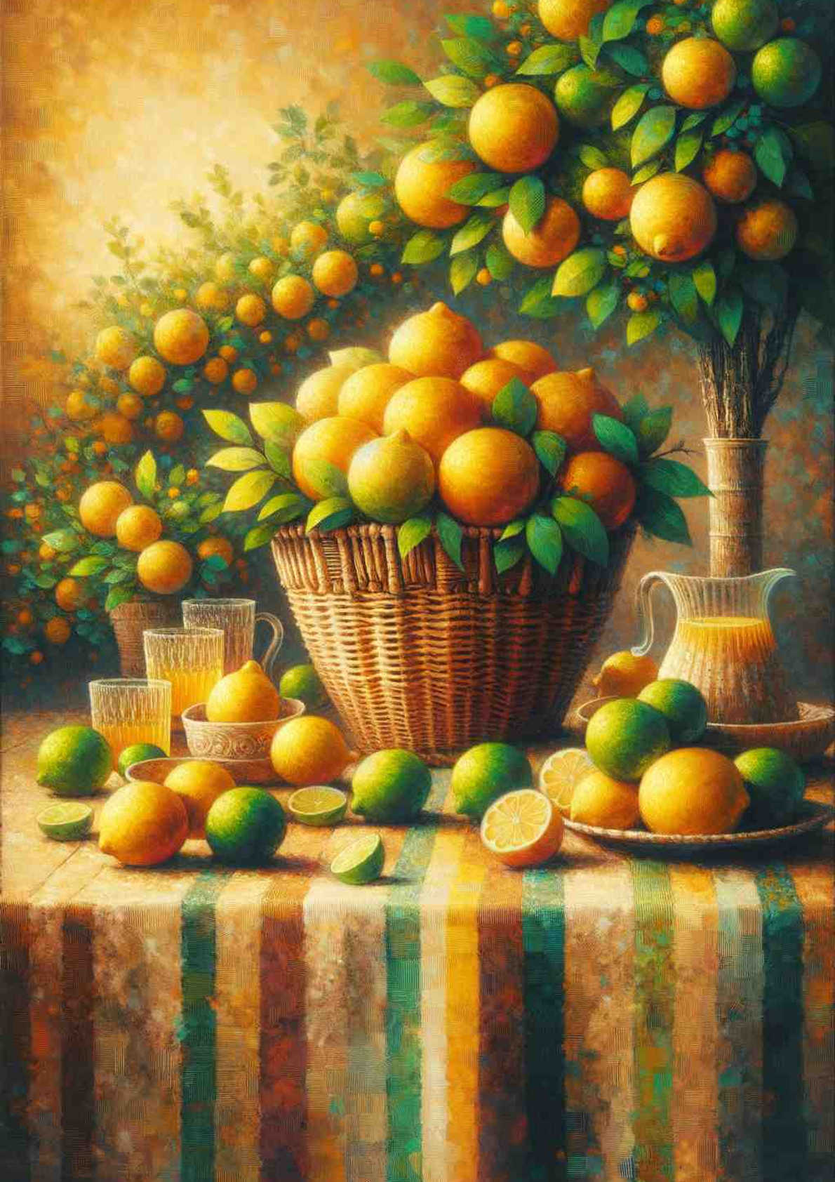 Lemon Grove Picnic: A Modern Impression - Wall Art Print