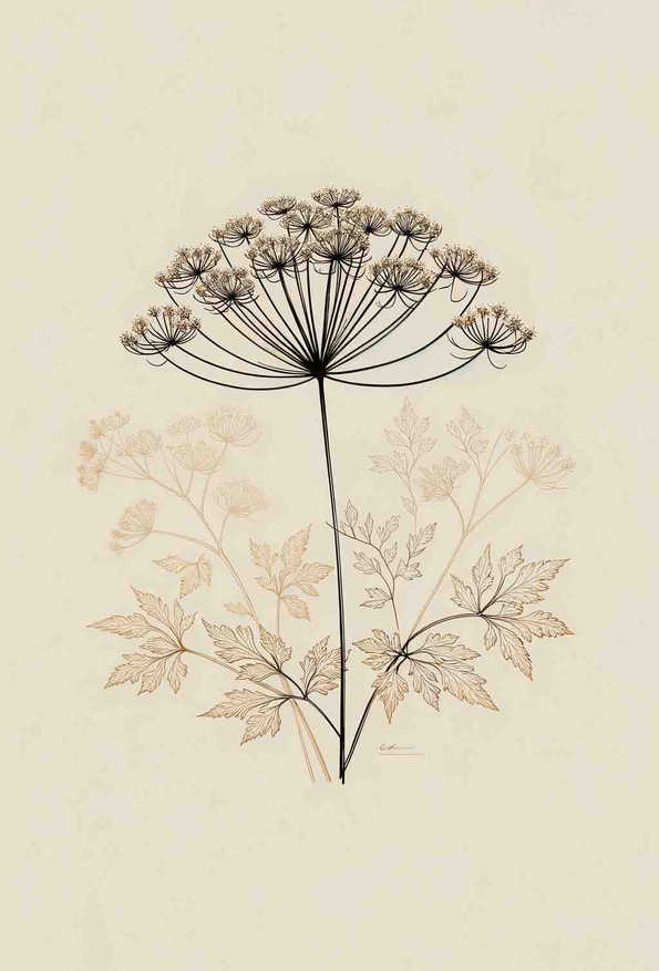 Elegant French Botanical: Cow Parsley Delight - Wall Art Print