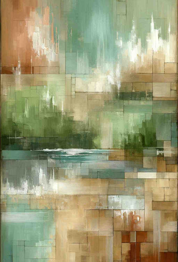 Rustic Tranquility in Earth Tones - Wall Art Print