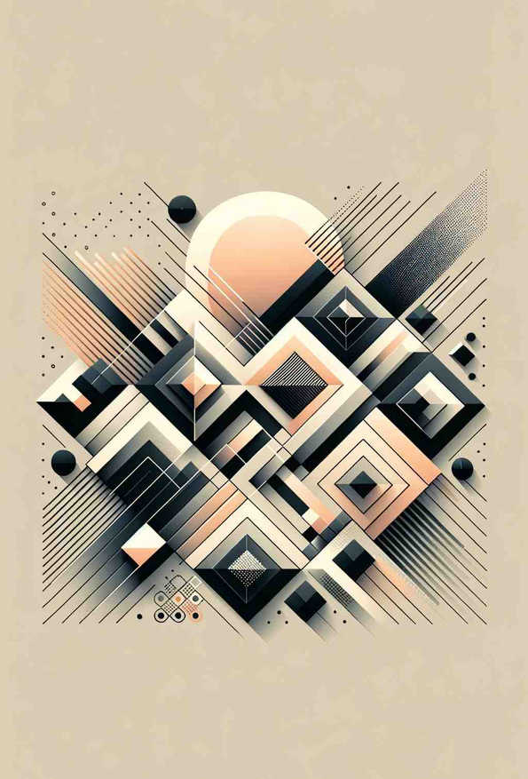 Monochrome Geometric Harmony - Wall Art Print