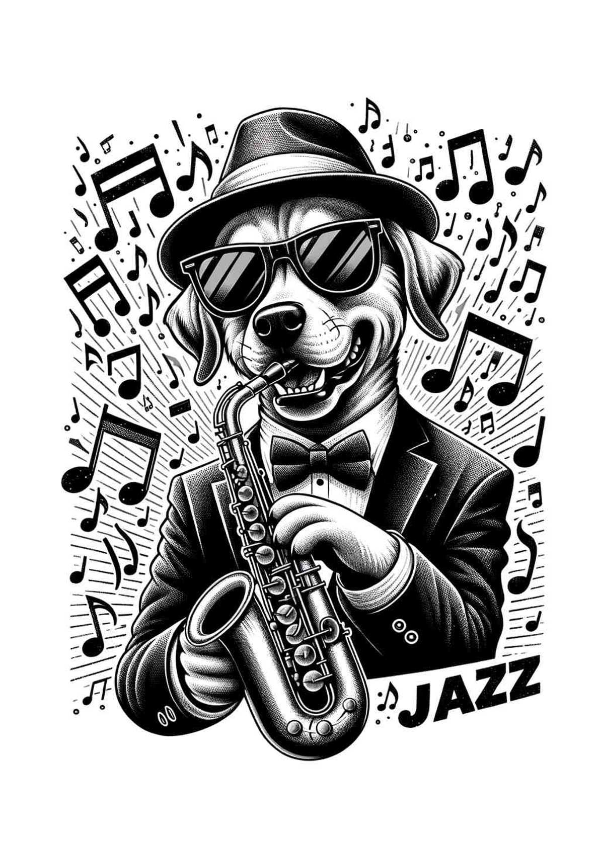 Jazzy Dog Delight - Wall Art Print