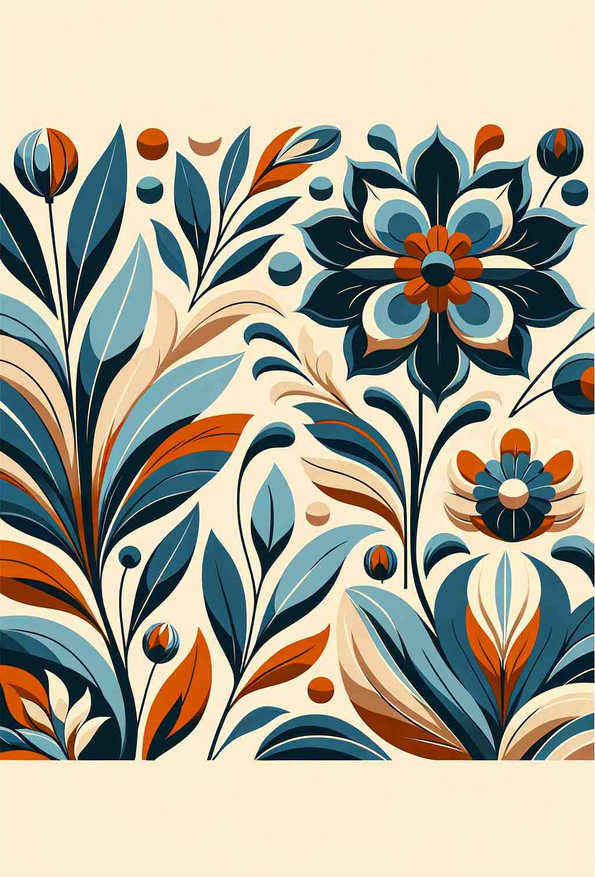 Minimalist Floral Harmony - Wall Art Print