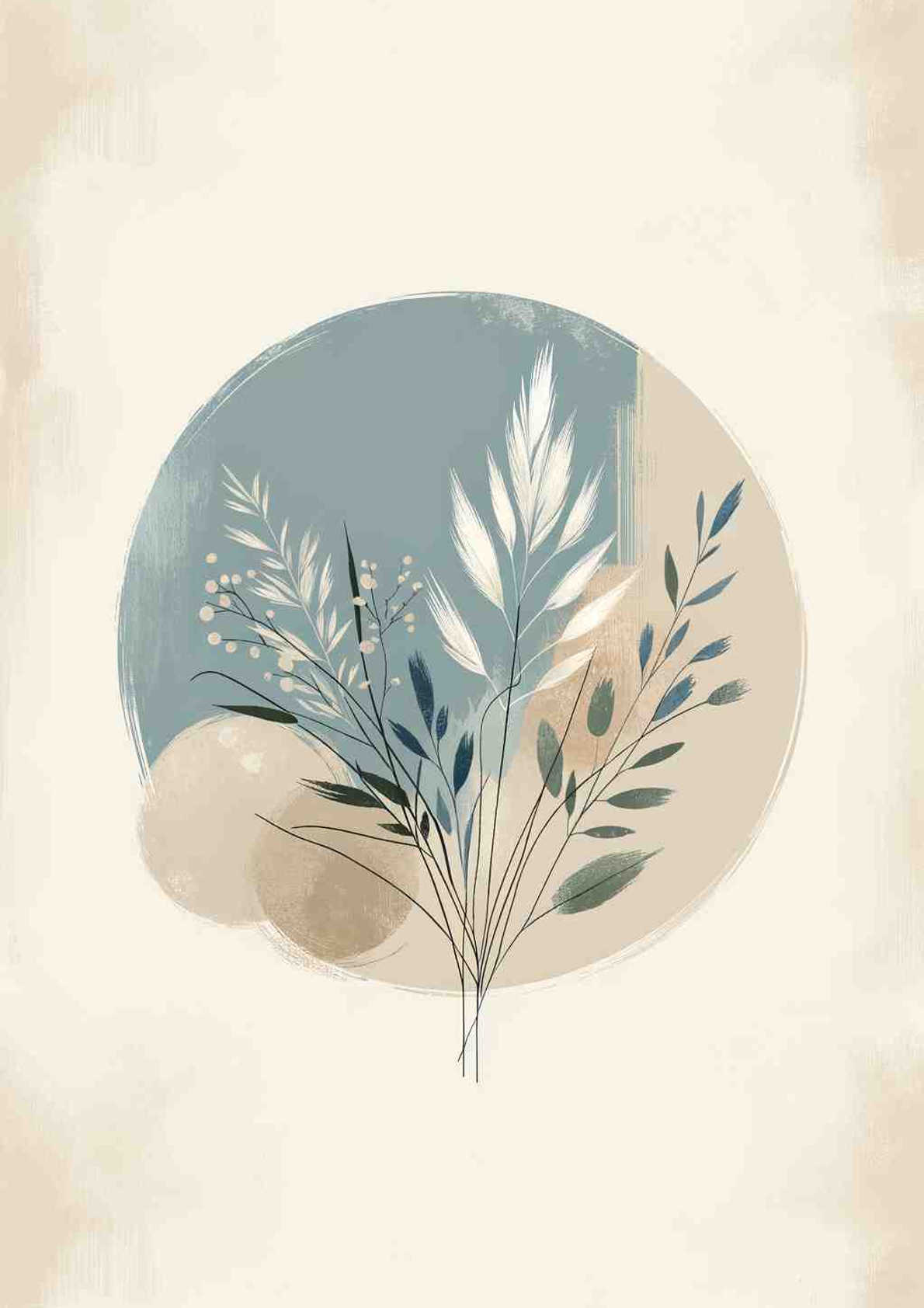 Serene Botanical Minimalism - Wall Art Print