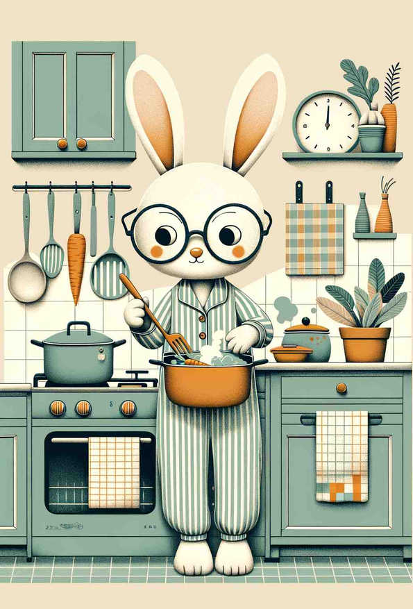 Bunny Chef at Noon - Wall Art Print
