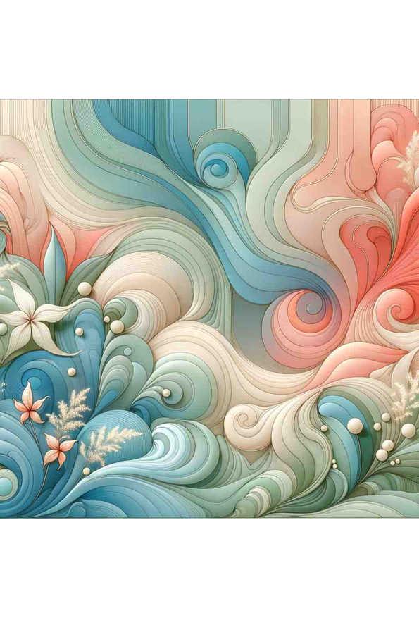 Pastel Serenity with Wild Blossoms - Wall Art Print