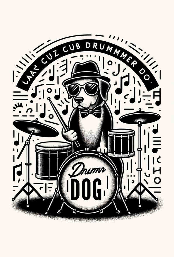 Monochrome Jazz Pup - Wall Art Print