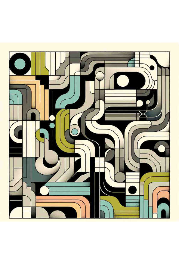 Modern Harmony: Interlocking Shapes - Wall Art Print