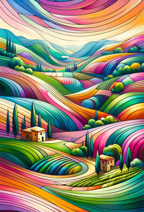 Vivid Countryside Harmony - Wall Art Print