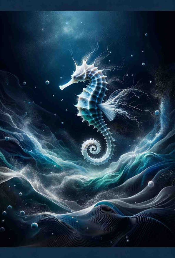Celestial Seahorse Serenade - Wall Art Print