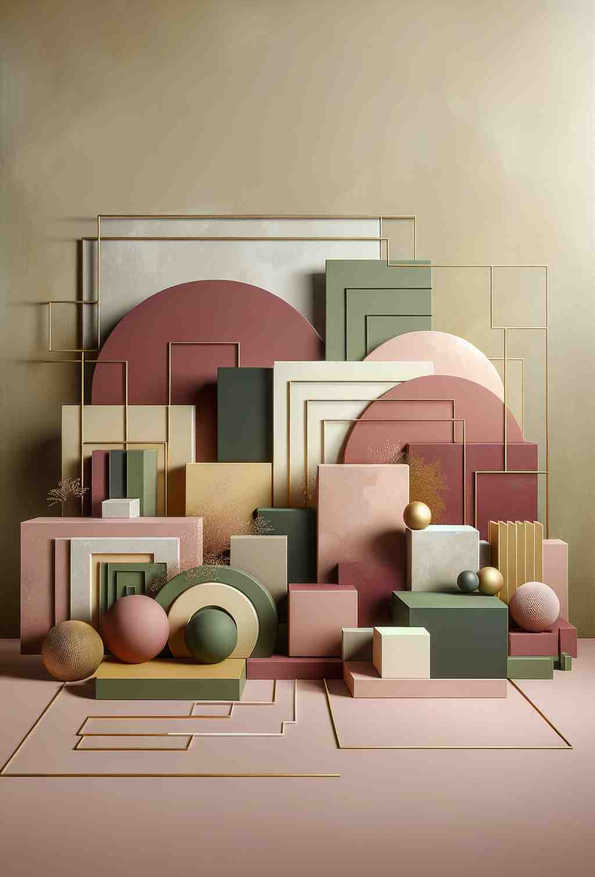Earthy Elegance: A Minimalist Geometric Harmony - Wall Art Print