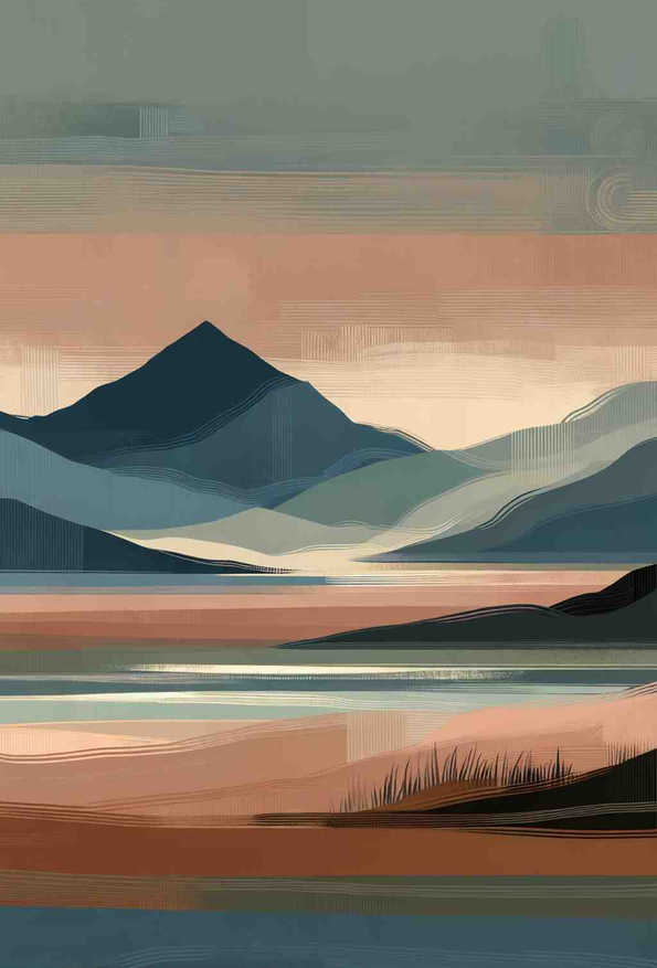 Serene Abstract Peaks - Wall Art Print