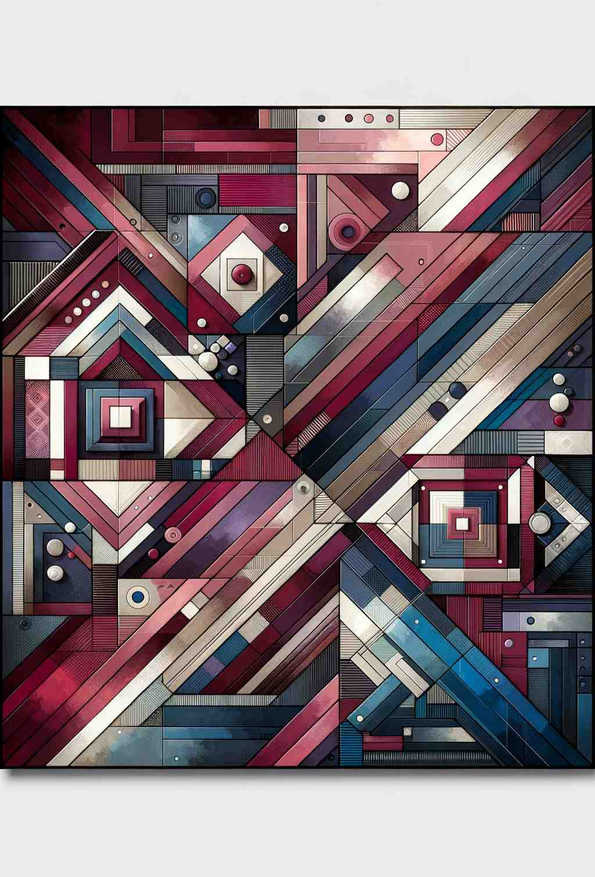 Bold Geometry in Deep Hues - Wall Art Print