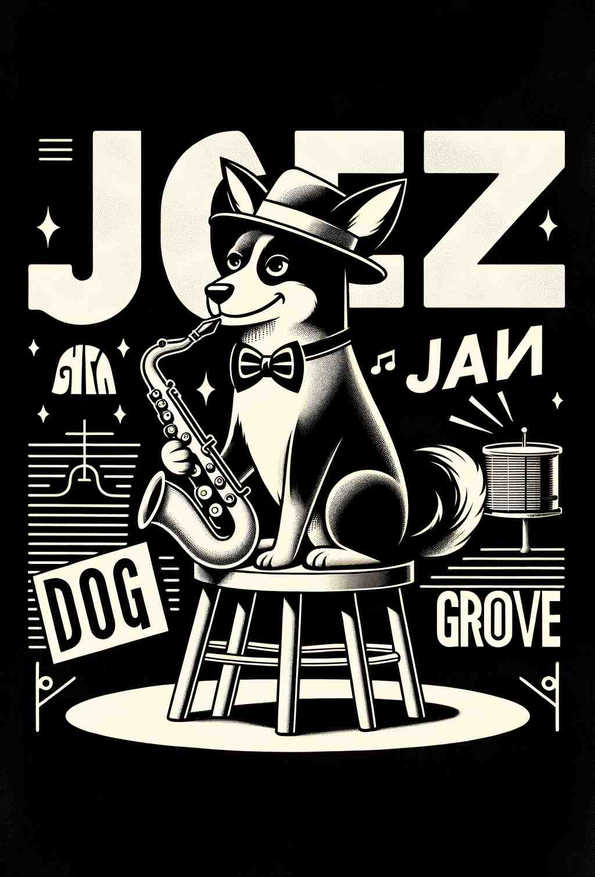 Jazz Dog Groove - Wall Art Print