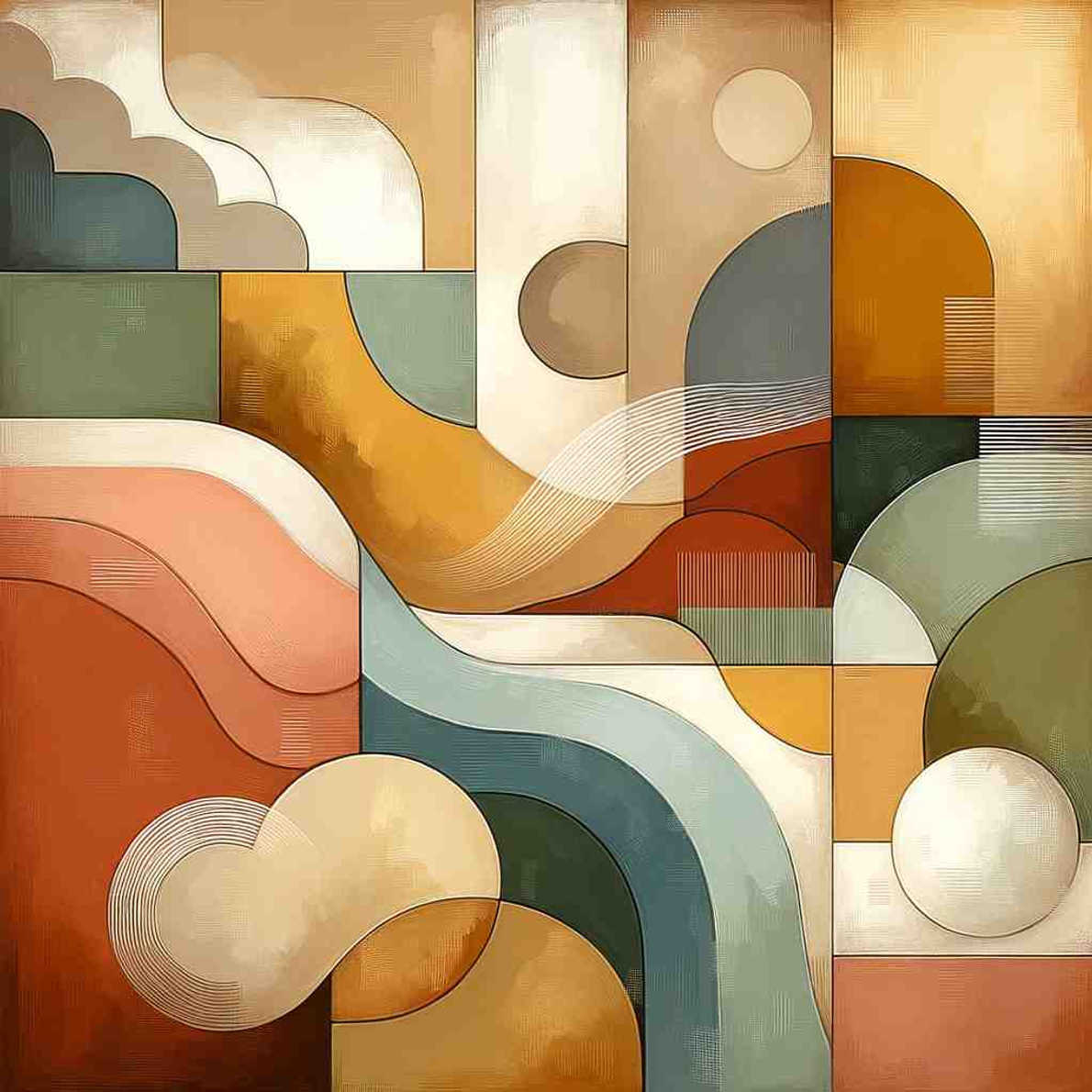 Earthy Harmony: A Tranquil Abstract - Wall Art Print