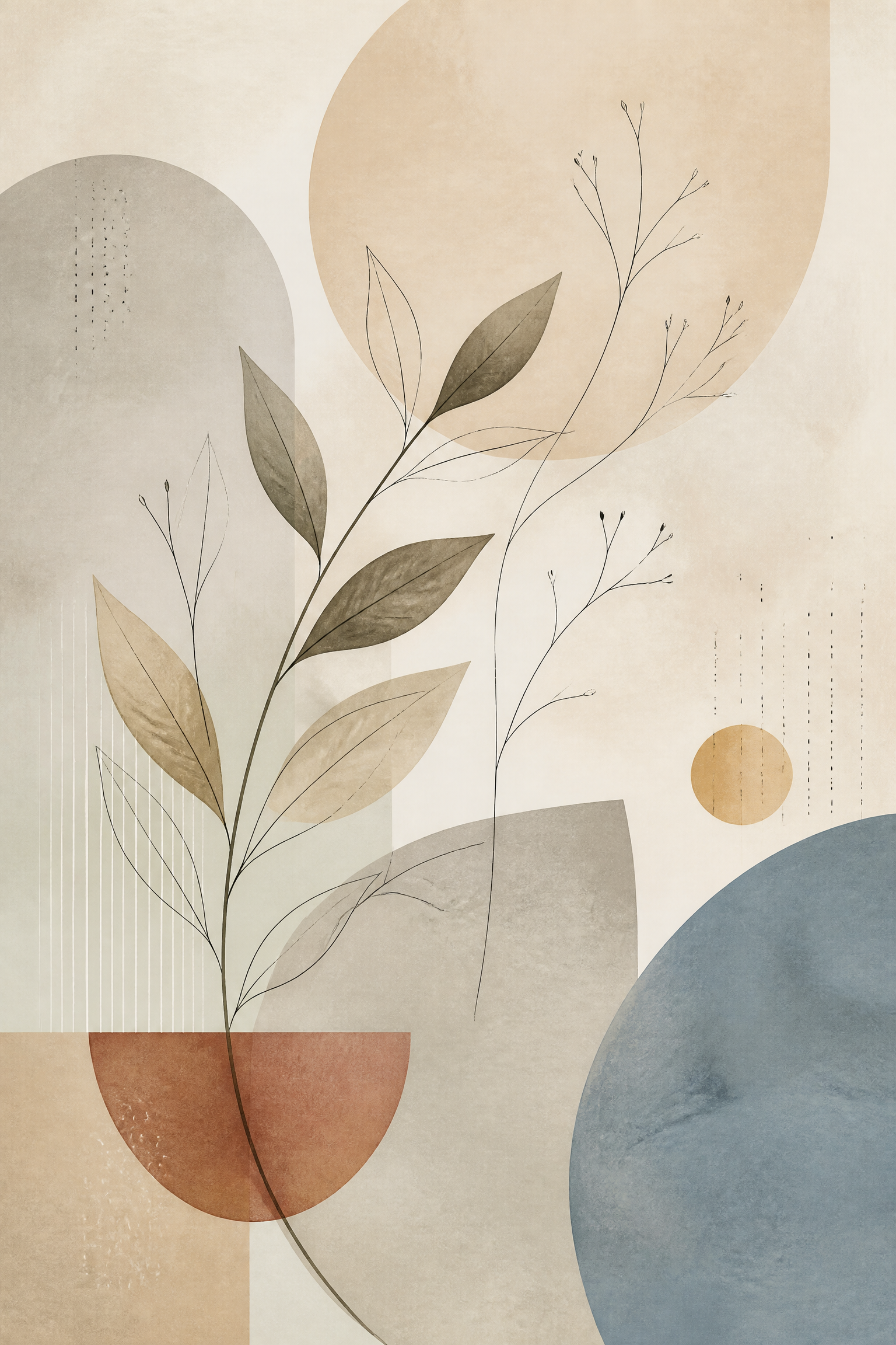 Scandinavian Botanical Harmony - Wall Art Print