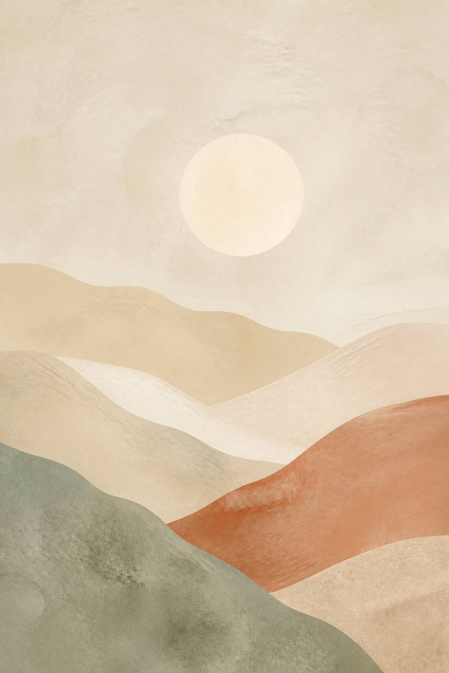 Minimalist Neutral Landscape - Wall Art Print