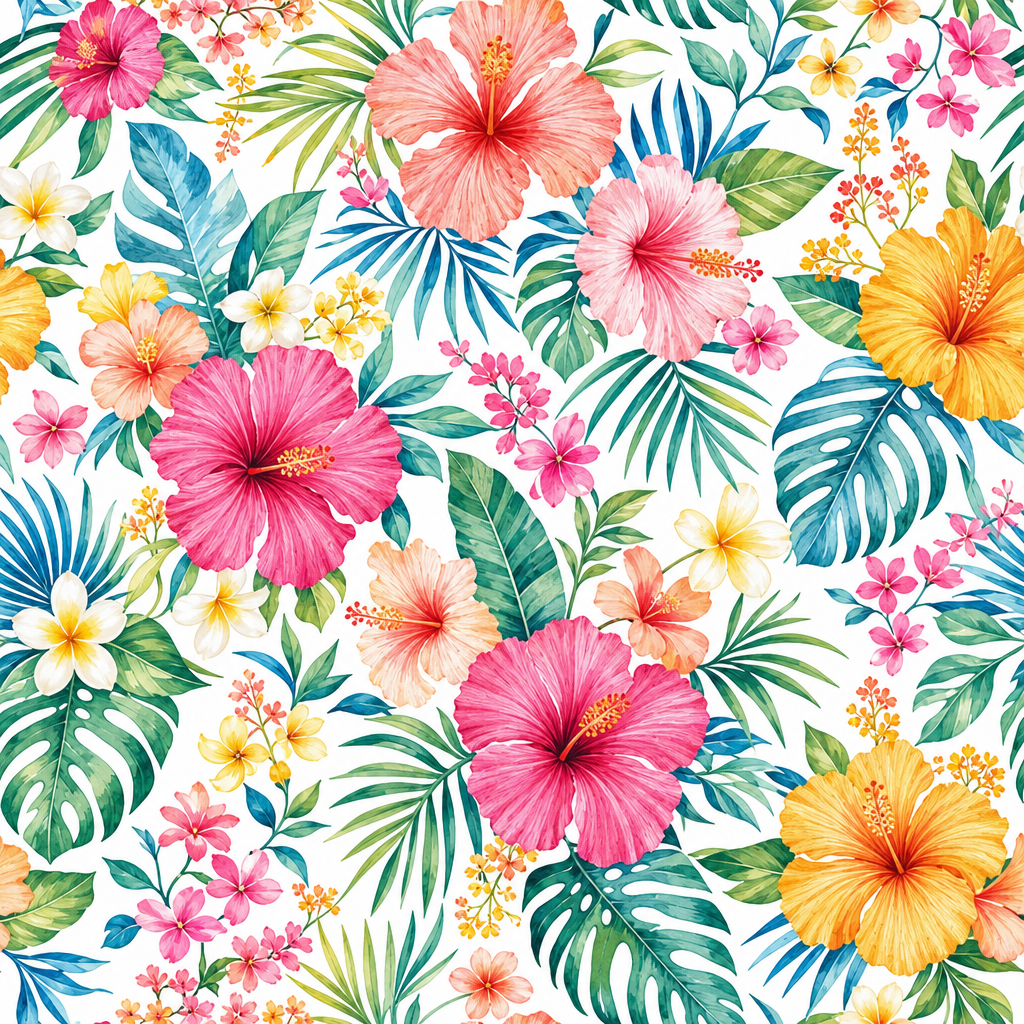 Multicolor Summer Floral Pattern - Wall Art Print