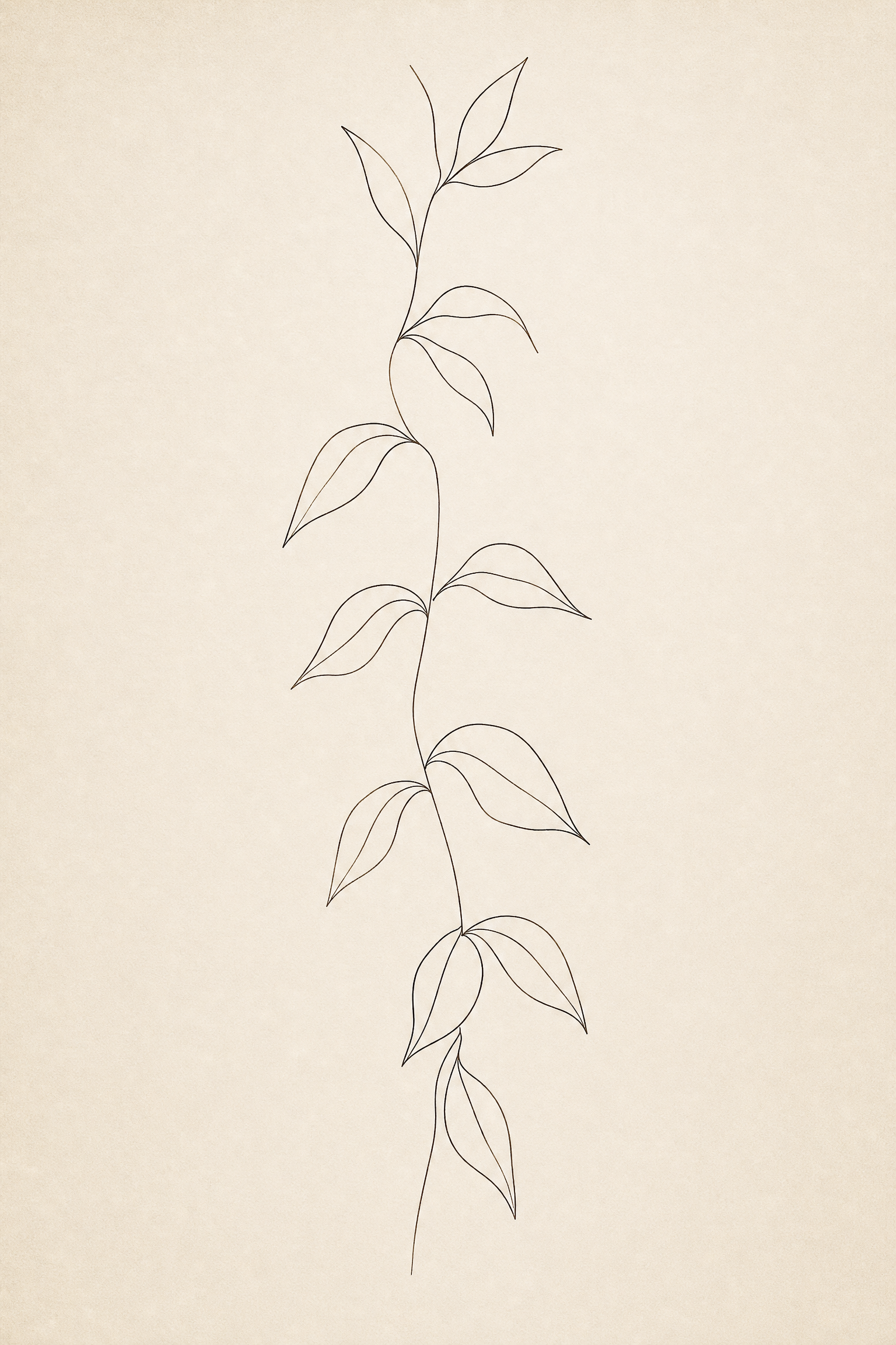 Minimalist Single-Line Botanical Print - Wall Art Print