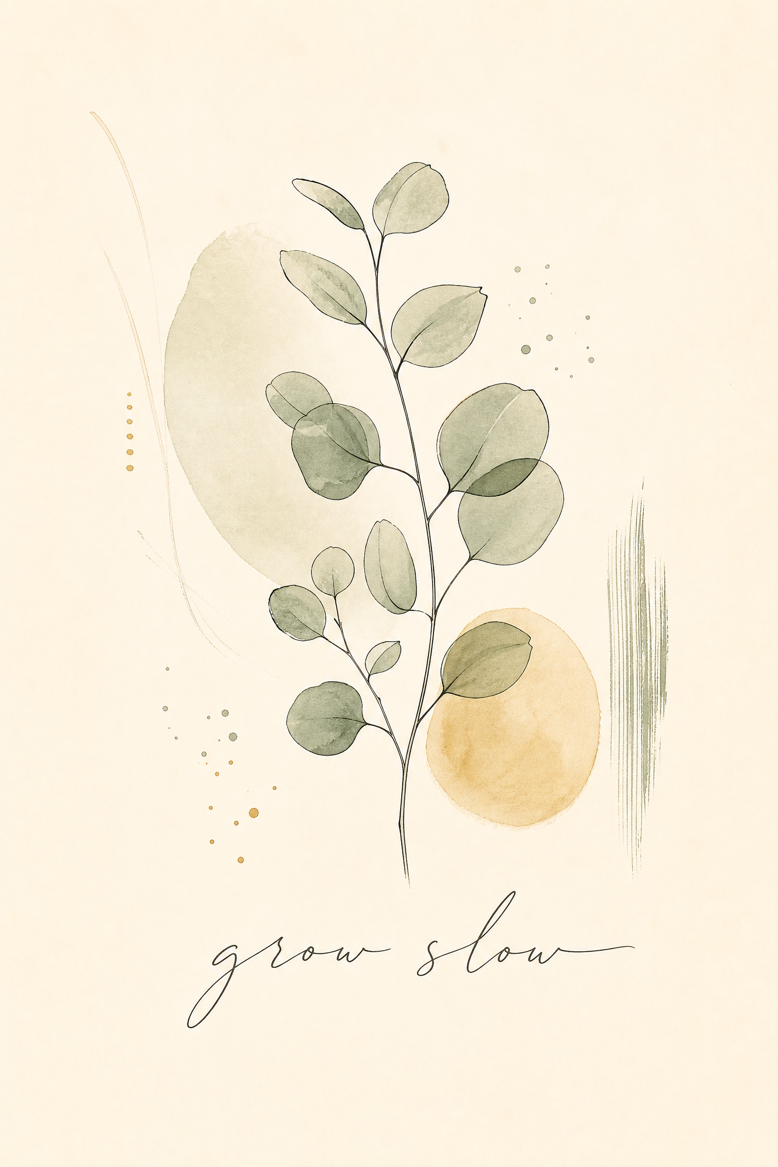 Grow Slow Eucalyptus Print - Wall Art Print