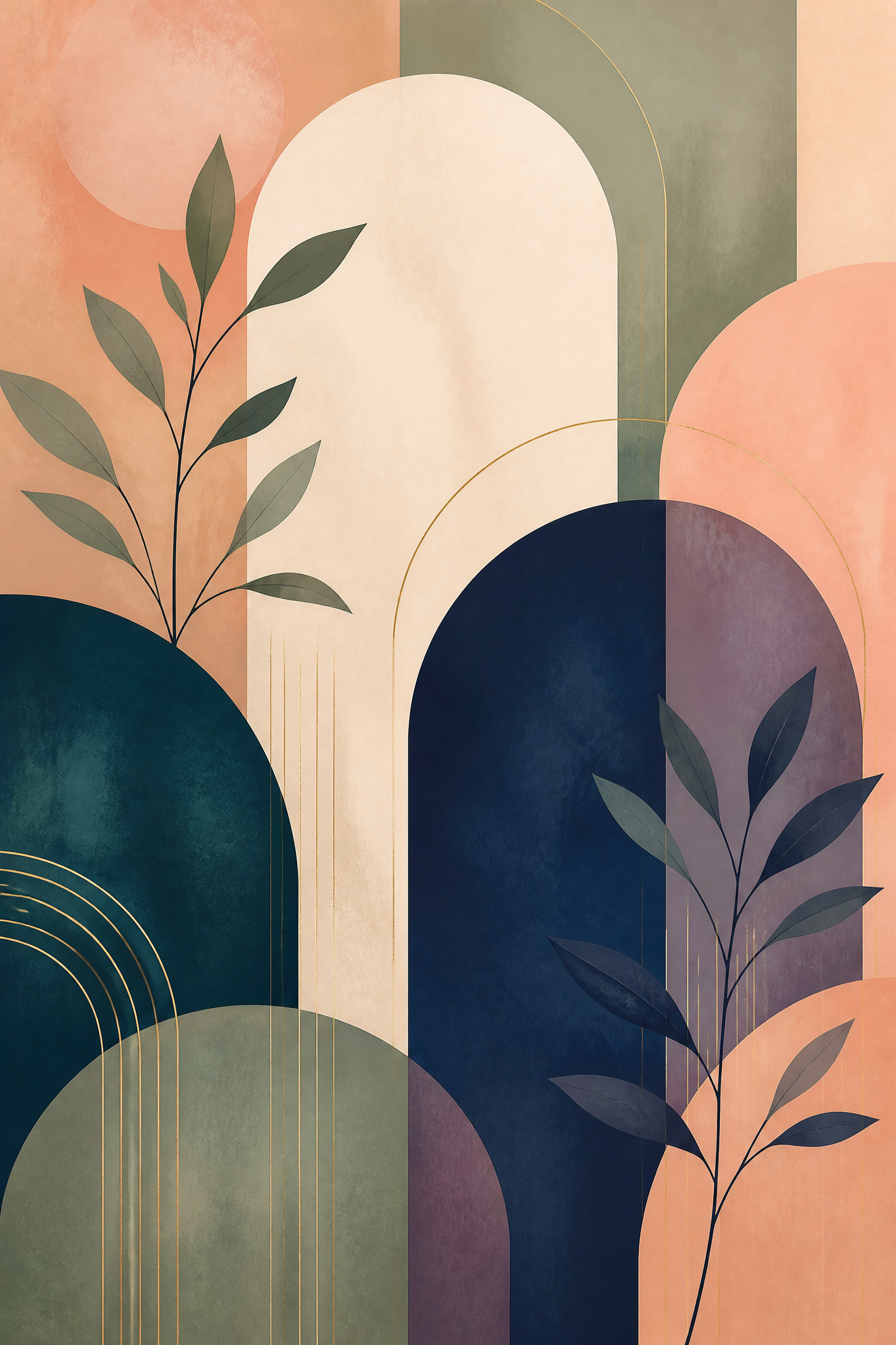 Modern Abstract Dining Arches - Wall Art Print