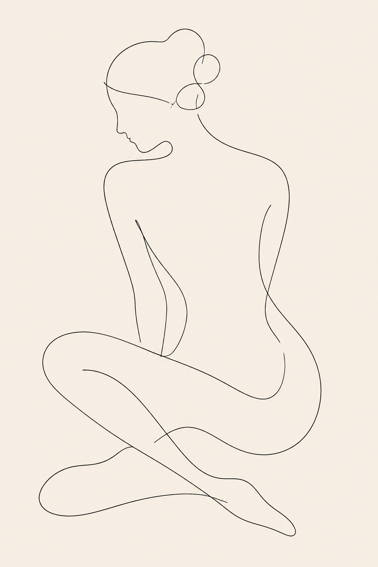 Minimalist Seated Silhouette - Wall Art Print