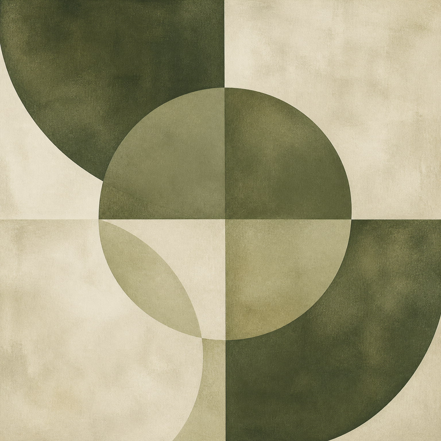 Minimal Moss Green Abstract - Wall Art Print