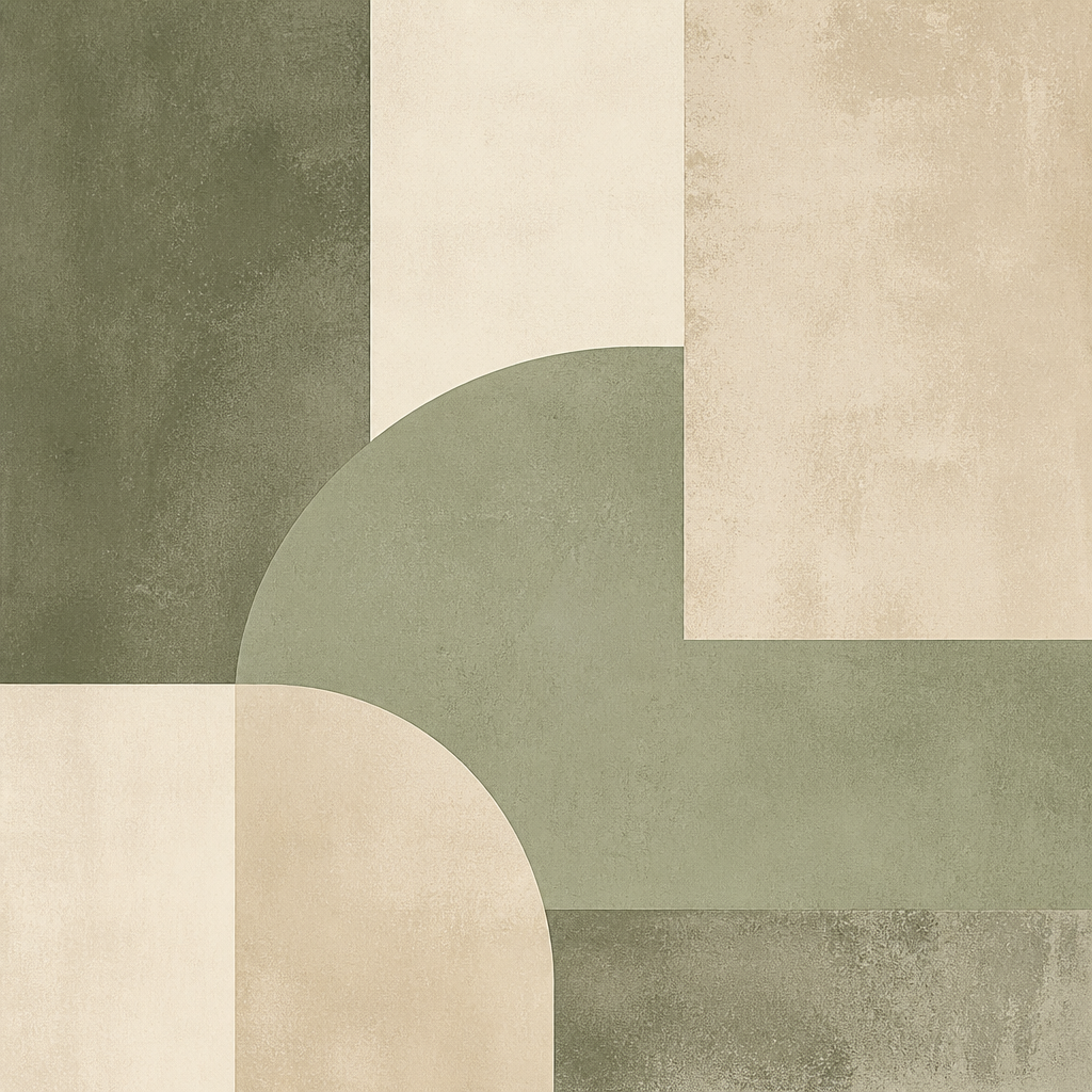 Minimal Sage Cream Blocks - Wall Art Print