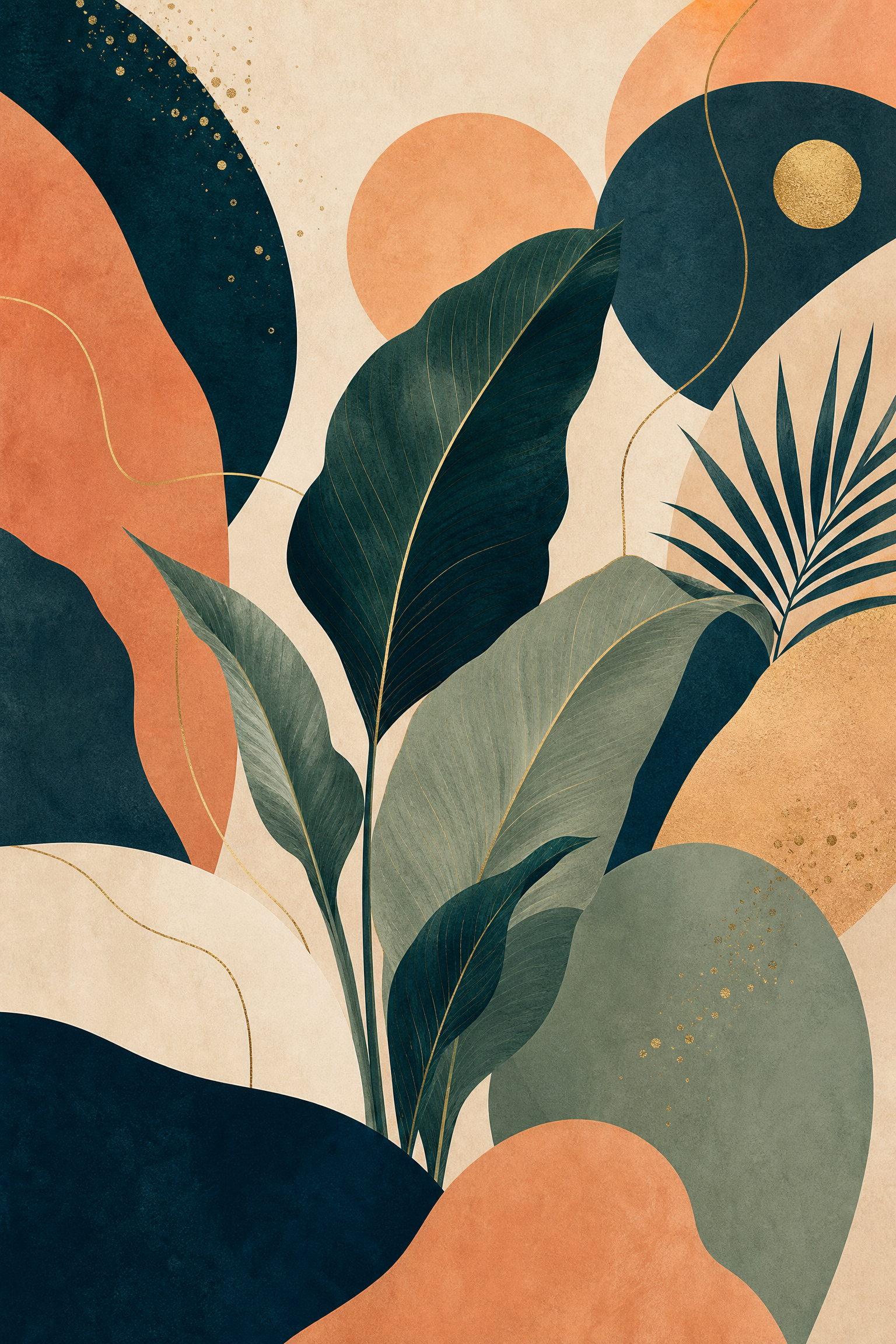 Modern Botanical Abstract Print - Wall Art Print