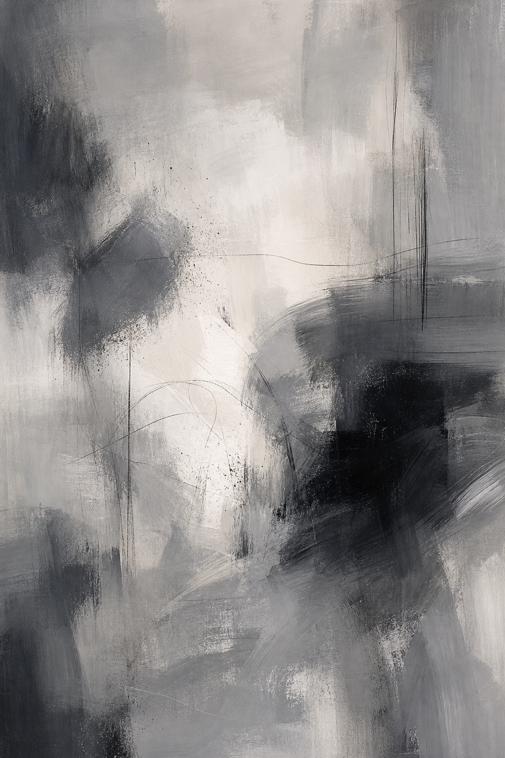 Abstract Greyscale Depth - Wall Art Print