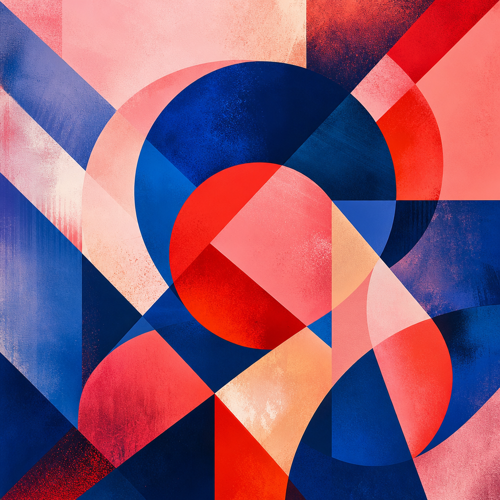 Vibrant Abstract Geometric Art - Wall Art Print